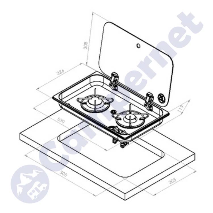 Cocina gas de 2 fuegos. Carbest