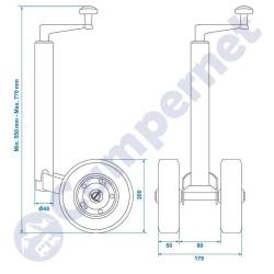 Rueda doble Jockey 48mm.